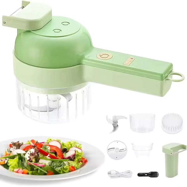  Cortador de verduras eléctrico 4 en 1